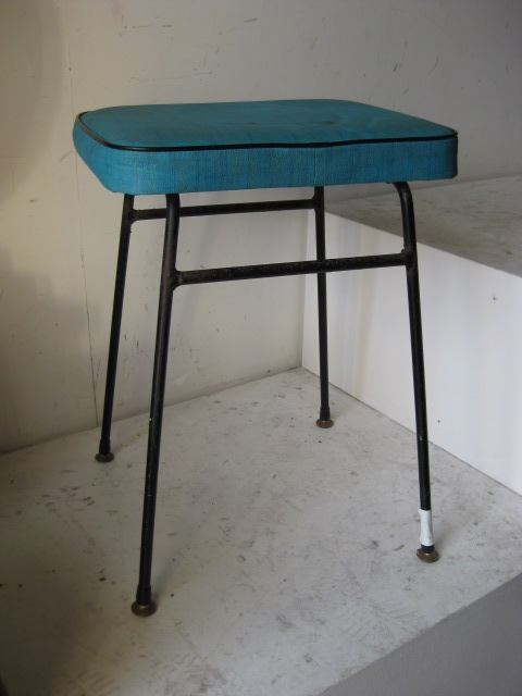 STOOL, 1950s Turquoise Seat